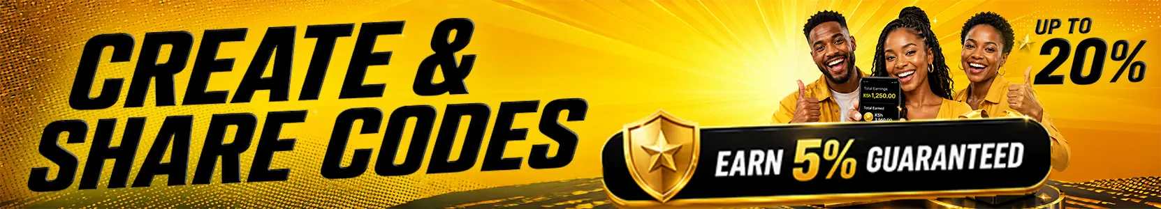 Share codes & earn money &mdash; 5%&ndash;20% commission